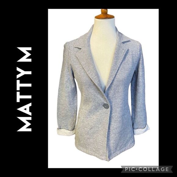 Matty M Gray Long Sleeve Blazer Size Small-NWOT - Picture 1 of 10